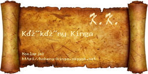 Kökény Kinga névjegykártya