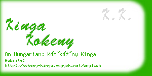 kinga kokeny business card